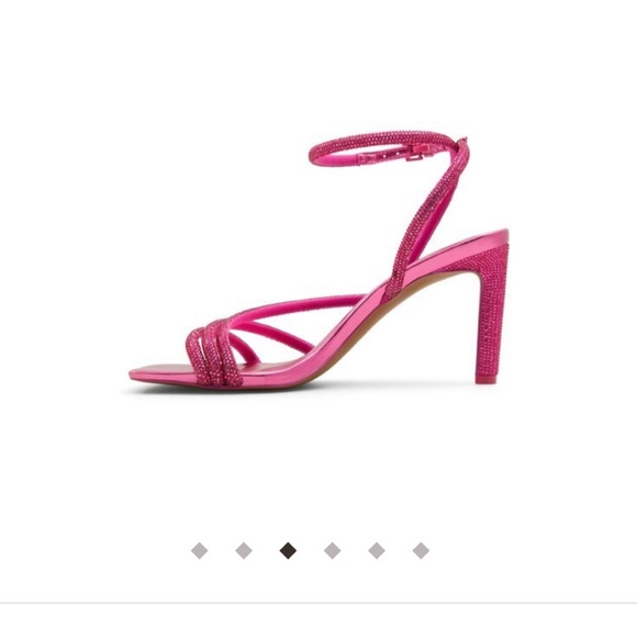 PINK RHINESTONES STRAPPY HEELS - Picture 4 of 9